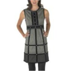 ANNA SUI for Target Black and Gray Velvet Edgy Grommet Mini Dress Size 13